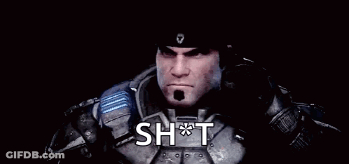 A Close Up Of A Man In A Military Uniform With The Words `` Shot '' Written On The Bottom . GIF