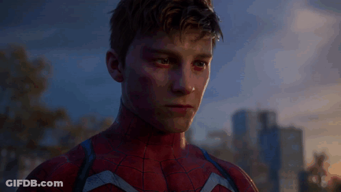 A Close Up Of A Man In A Spider-Man Suit GIF