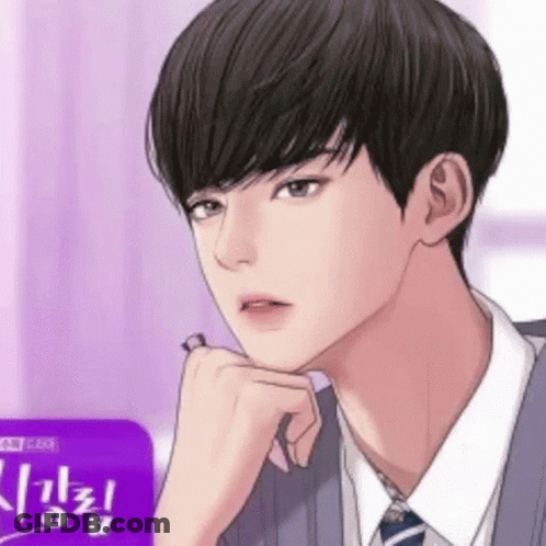 A Close Up Of A Man In A Suit And Tie Holding His Hand To His Chin . GIF