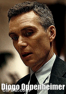 A Close Up Of A Man In A Suit And Tie With The Name Diogo Oppenheimer On The Bottom GIF
