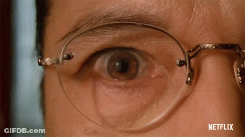 A Close Up Of A Man 'S Eye With A Netflix Logo Visible GIF
