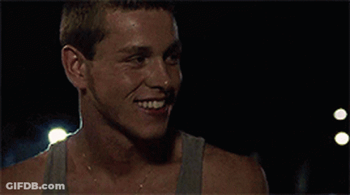 A Close Up Of A Man 'S Face And Neck GIF