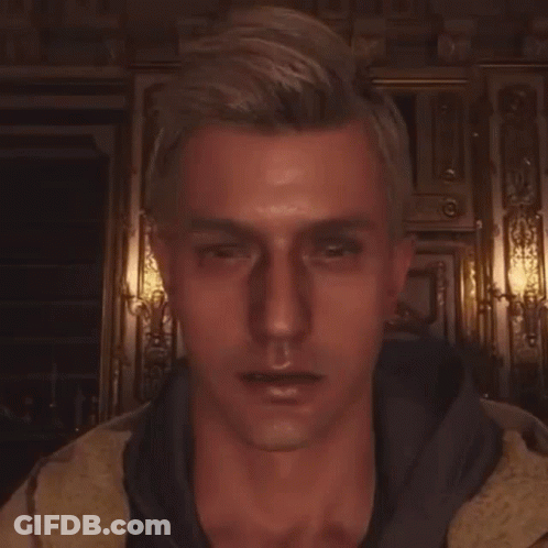 A Close Up Of A Man 'S Face In A Video Game . GIF