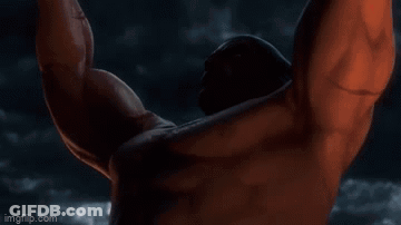A Close Up Of A Man 'S Face In A Video Game With Red Eyes . GIF