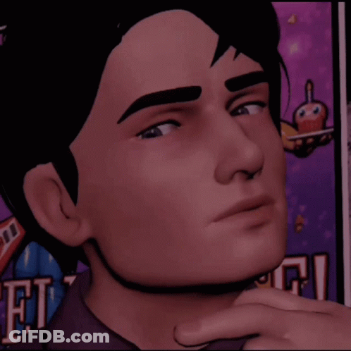A Close Up Of A Man 'S Face In Front Of A Sign That Says ' E.t.f. ' GIF