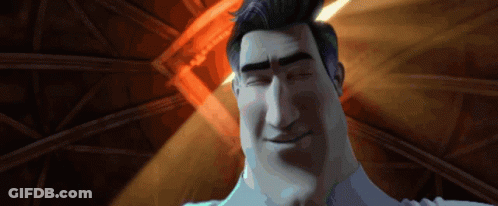 A Close Up Of A Man 'S Face With A Beam Of Light Shining On It GIF