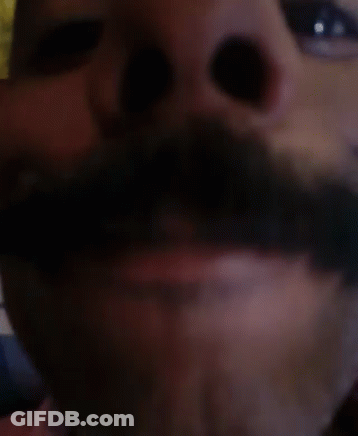 A Close Up Of A Man 'S Face With A Beard And Mustache GIF