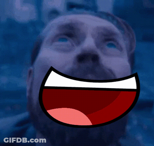 A Close Up Of A Man 'S Face With A Big Red Mouth GIF