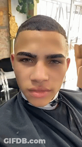 A Close Up Of A Man 'S Face With A Black Cape On GIF