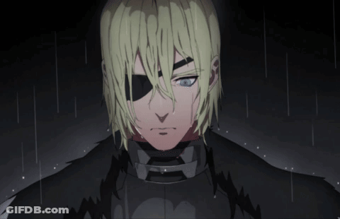A Close Up Of A Man 'S Face With A Black Eye Patch GIF
