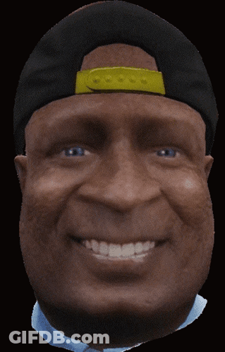 A Close Up Of A Man 'S Face With A Black Hat On GIF