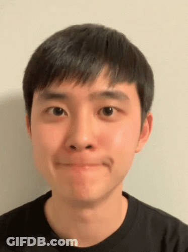 A Close Up Of A Man 'S Face With A Black Shirt On GIF