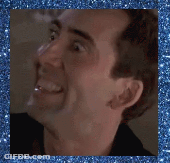A Close Up Of A Man 'S Face With A Blue Glitter Background GIF