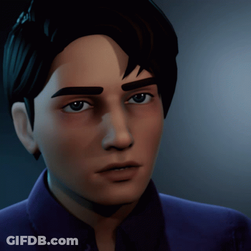 A Close Up Of A Man 'S Face With A Blue Shirt GIF