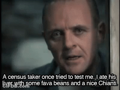 A Close Up Of A Man 'S Face With A Caption That Says A Census Taker Once Tried To Test Me GIF