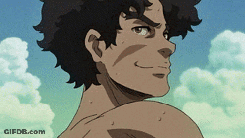 A Close Up Of A Man 'S Face With A Cloudy Sky Behind Him GIF