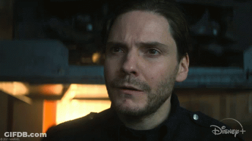 A Close Up Of A Man 'S Face With A Disney+ Logo In The Corner GIF