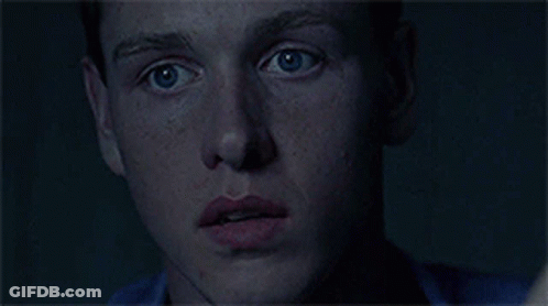 A Close Up Of A Man 'S Face With A Finger On His Mouth GIF