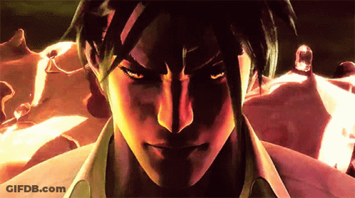 A Close Up Of A Man 'S Face With A Glowing Background GIF