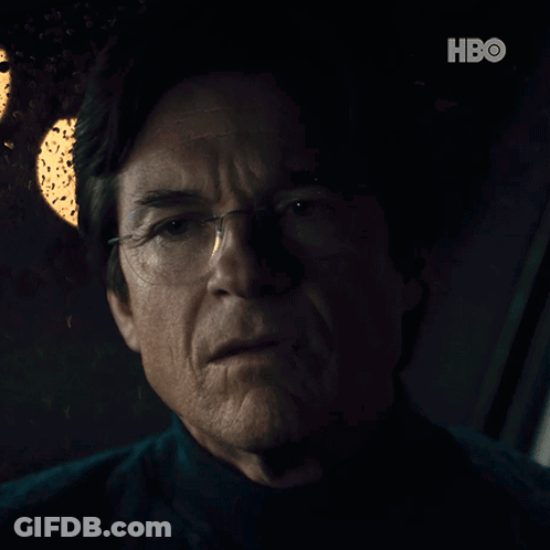 A Close Up Of A Man 'S Face With A Hbo Logo Above Him GIF