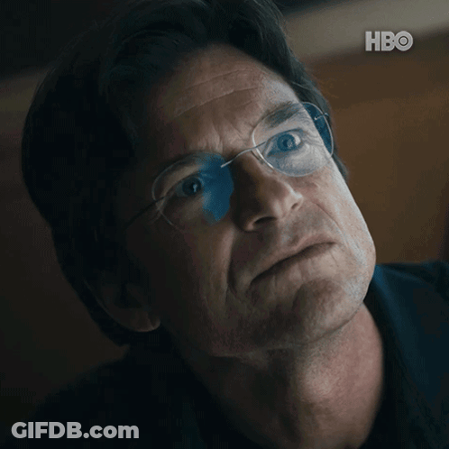 A Close Up Of A Man 'S Face With A Hbo Logo On The Bottom GIF