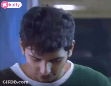 Close Up Of Man's Face With Kulfy Logo GIF