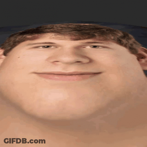 A Close Up Of A Man 'S Face With A Large Chin GIF