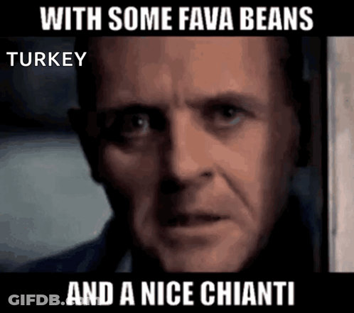 A Close Up Of A Man 'S Face With A Meme That Says Turkey And A Nice Chianti GIF