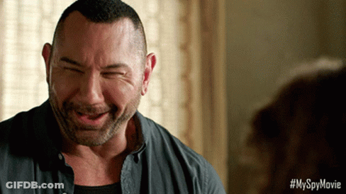 A Close Up Of A Man 'S Face With A #Myspymovie Watermark GIF