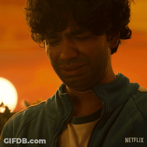 A Close Up Of A Man 'S Face With A Netflix Logo In The Corner GIF