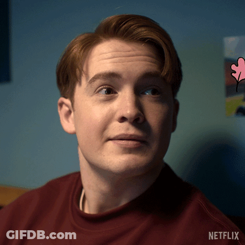 A Close Up Of A Man 'S Face With A Netflix Logo On The Bottom GIF