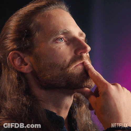 A Close Up Of A Man 'S Face With A Netflix Logo On The Bottom Right GIF