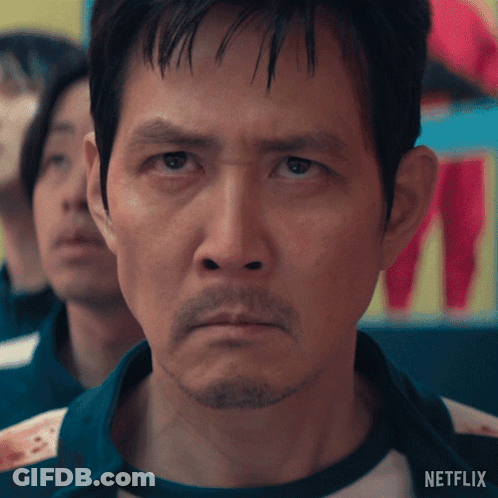 A Close Up Of A Man 'S Face With A Netflix Logo On The Bottom Right GIF