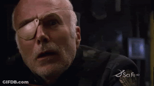 Close Up Of Man's Face With Eye Patch GIF