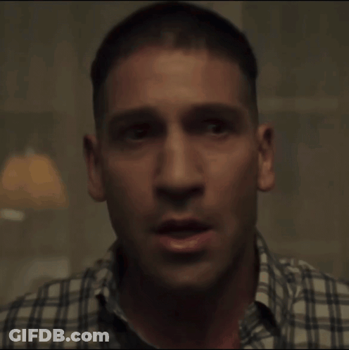 A Close Up Of A Man 'S Face With A Plaid Shirt GIF