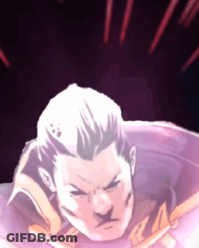 A Close Up Of A Man 'S Face With A Purple Light Behind Him GIF