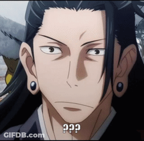 A Close Up Of A Man 'S Face With A Question Mark On His Face GIF