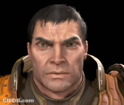 A Close Up Of A Man 'S Face With A Serious Look On His Face . GIF