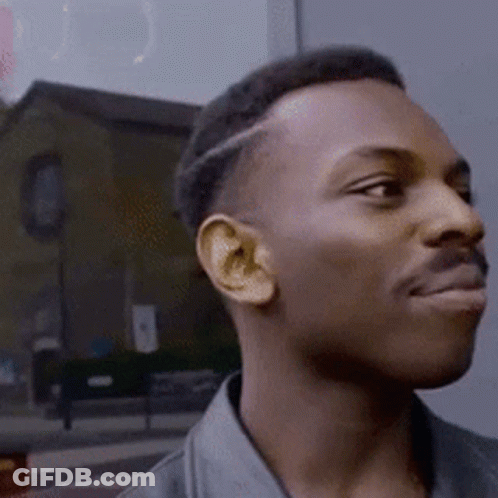 Close Up Of Man's Face With Shaved Line GIF