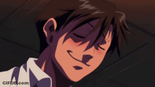 A Close Up Of A Man 'S Face With A Smile On It GIF