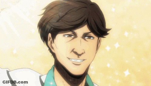 A Close Up Of A Man 'S Face With A Smile On It GIF
