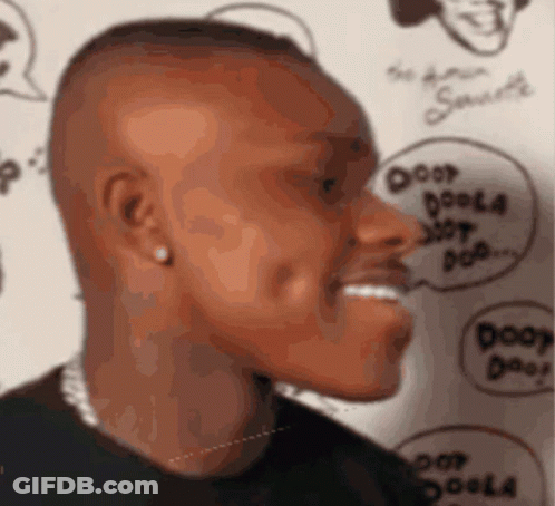A Close Up Of A Man 'S Face With A Speech Bubble That Says Doo GIF