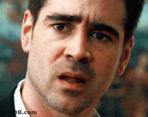 A Close Up Of A Man 'S Face With A Surprised Expression GIF