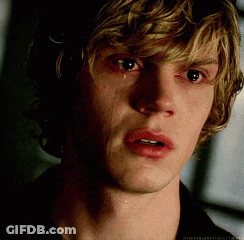 A Close Up Of A Man 'S Face With A Tear Running Down His Face GIF