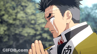 A Close Up Of A Man 'S Face With A Tear Running Down His Face . GIF