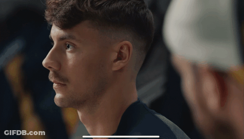 A Close Up Of A Man 'S Face With A White Border GIF