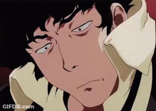 A Close Up Of A Man 'S Face With A White Shirt On GIF