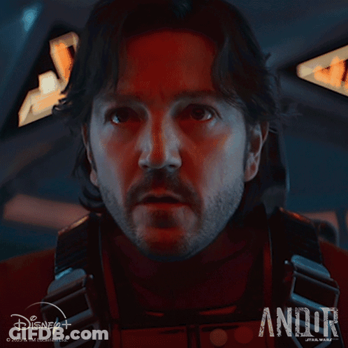 Close Up Of Man's Face With Andor Text GIF