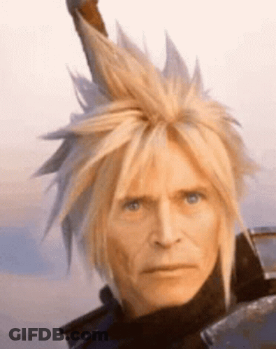 A Close Up Of A Man 'S Face With Blonde Hair And Blue Eyes GIF