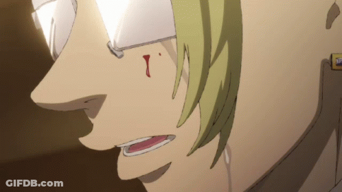 A Close Up Of A Man 'S Face With Blood Coming Out Of It GIF